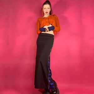 Vintage y2k Mall Goth Maxi Skirt